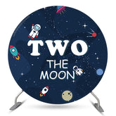 Espace Astronaute garçon 2e Anniversaire Toile de Fond Ronde